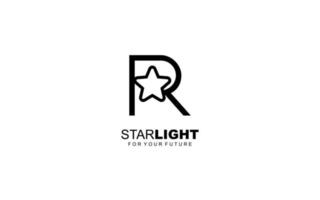 R logo star for branding company. letter template vector illustration for your brand.