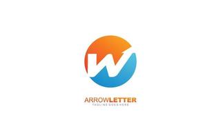 W  logo business for branding company. arrow template vector illustration for your brand.