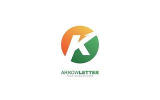 K logo business for branding company. arrow template vector illustration for your brand.