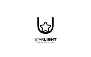 U logo star for branding company. letter template vector illustration for your brand.