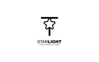 T logo star for branding company. letter template vector illustration for your brand.
