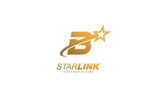 B logo star for branding company. letter template vector illustration for your brand.