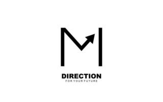 M logo business for branding company. arrow template vector illustration for your brand.