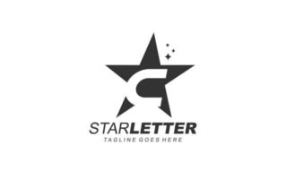 C logo star for branding company. letter template vector illustration for your brand.