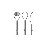 Spoon and fork icon symbol vector