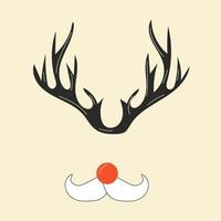 The face of a cute Christmas deer .Vector in cartoon style. All elements are isolated vector