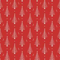 Vector flat hand drawn christmas seamless pattern