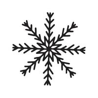 Flat hand drawn snowflake silhouette illustration vector