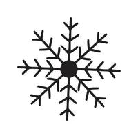 Flat hand drawn snowflake silhouette illustration vector