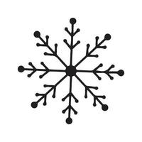 Flat hand drawn snowflake silhouette illustration vector