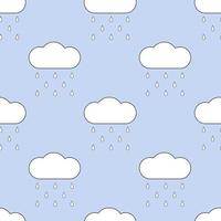 Cute seamless pattern. Cloud rain vector. vector