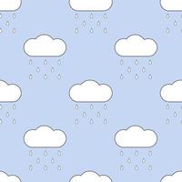 Cute seamless pattern. Cloud rain vector. vector