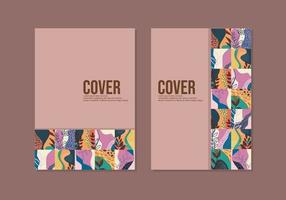 geometric abstract mosaic cover design. hand drawn botanical background. A4 size for annual reports, journals, catalogs, flyers, notebooks, brochures. vector
