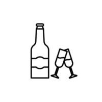 bottles and glasses icon. outline icon vector