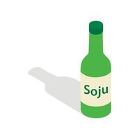 Soy sauce in a bottle icon, isometric 3d style vector