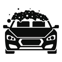 icono de coche de lavado de espuma, estilo simple vector