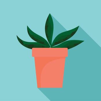 icono de maceta de cactus en casa, estilo plano vector