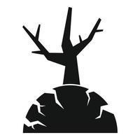 Tree drought icon, simple style vector