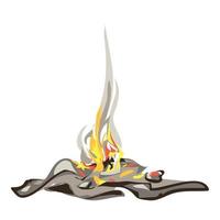 Flame campfire icon, cartoon style vector