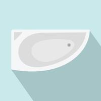 Corner bathtube icon, flat style vector