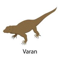 icono de varan, estilo isométrico vector