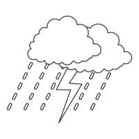 Thunderstorm icon, outline style. vector