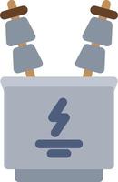 Power Transformer Flat Icon vector