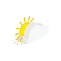 Sun icon in isometric 3d style vector