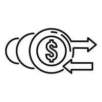 Discount money coins icon, outline style vector