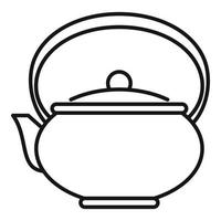 Coffee pot icon, outline style vector