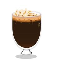 Coffee with cream icon, cartoon style vector