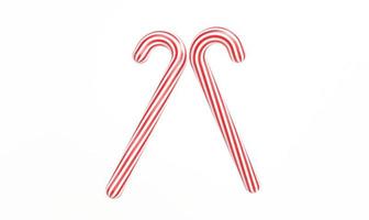 Candy Cane isolated on white background.Christmas and New Year background.Candy cane xmas.3D Rendering,illustration photo