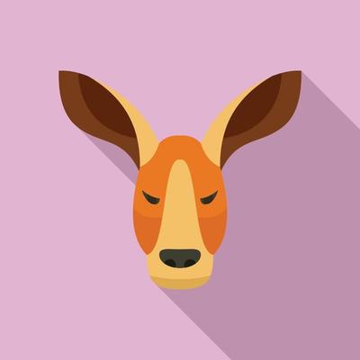 Kangaroo icon, flat style