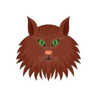 Cat head icon, flat style vector