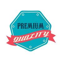 Blue premium quality label, vintage style vector