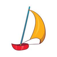 Yacht icon, cartoon style vector