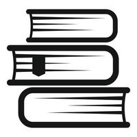 Internship book stack icon, simple style vector
