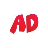 icono de anuncio de letras, estilo de dibujos animados vector