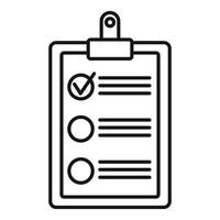 Parcel checklist icon, outline style vector