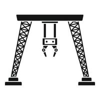 Port hand crane icon, simple style vector