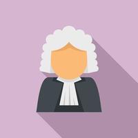 Judge avatar icon, flat style vector