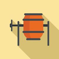 Concrete mixer icon, flat style vector