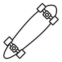 bajo el icono de longboard, estilo de contorno vector