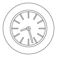 Round clock icon, outline style. vector