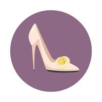 White shoe of the bride icon, cartoon style vector
