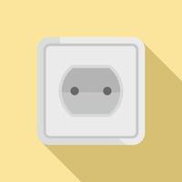 icono de toma de corriente de tecnología, estilo plano vector