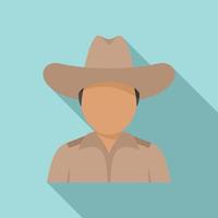 icono de vaquero, estilo plano vector