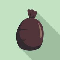 Garbage sack icon, flat style vector