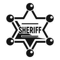 Sheriff gold star icon, simple style vector