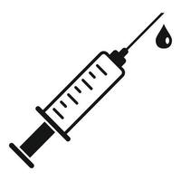 Blood syringe icon, simple style vector